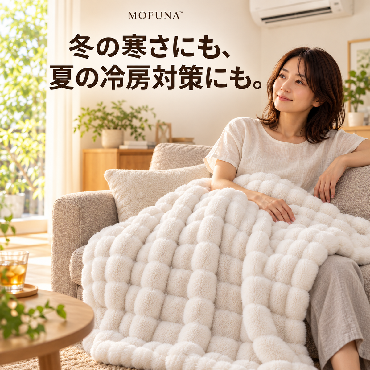 MOFUNA™｜うさぎのようなふわふわ肌ざわり・あったか厚手ブランケット