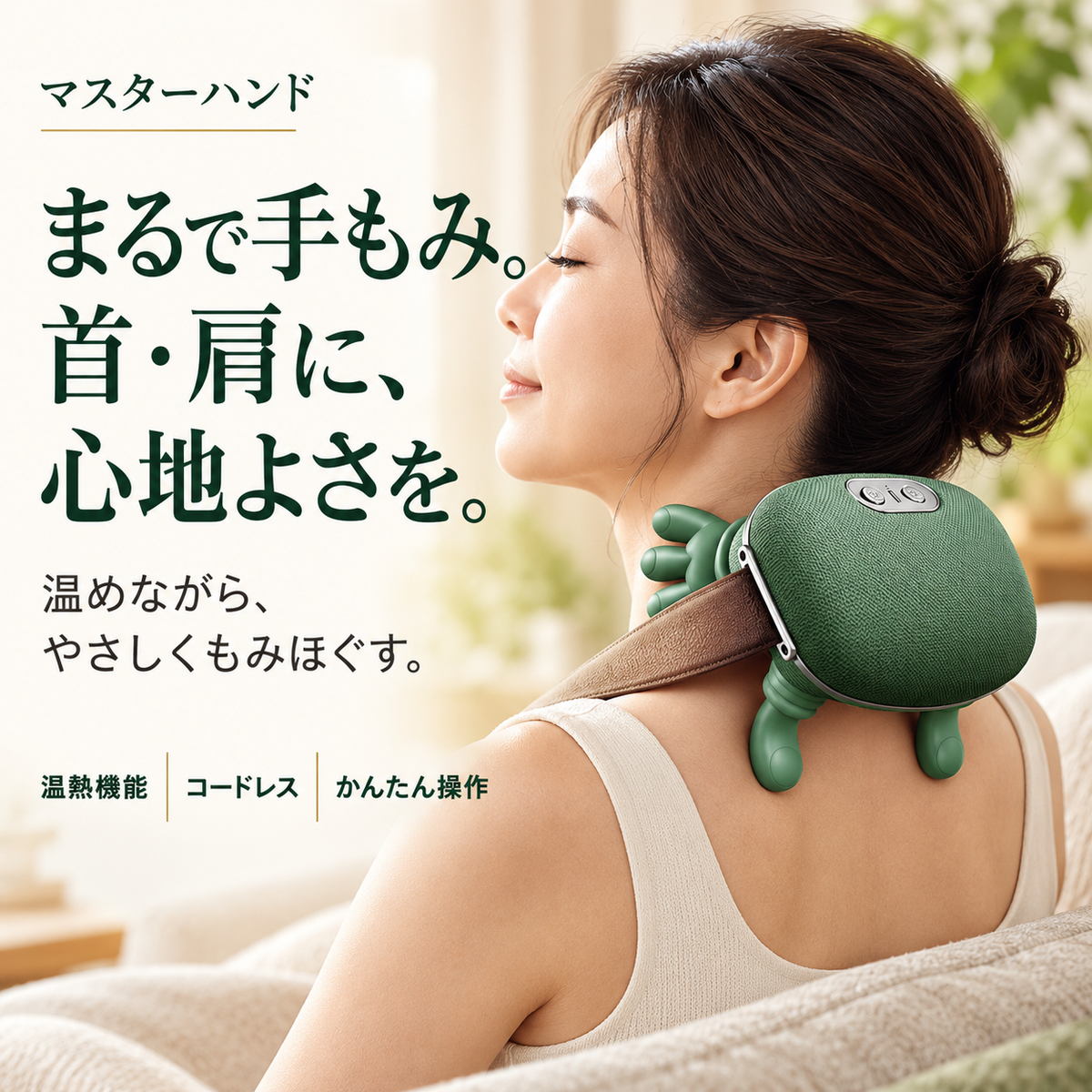マスターハンド｜手もみ感覚の首・肩用温熱マッサージャー